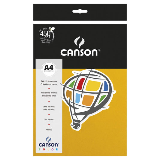 PAPEL CANSON COLOR 120G/M2 AMARELO  A4