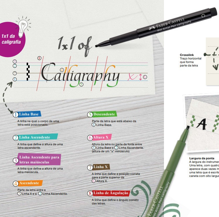 CANETA FABER CASTELL PITT 06 ARTIST PENS CALLIGRAPHY SET