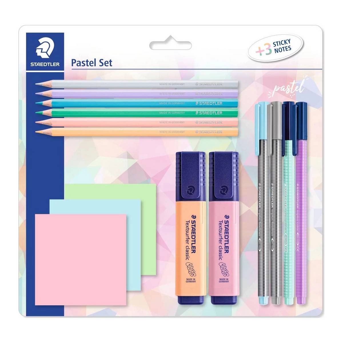 ESTOJO MARCADOR FLUORESCENTE TRIPLUS PASTEL SET 15 PEÇAS