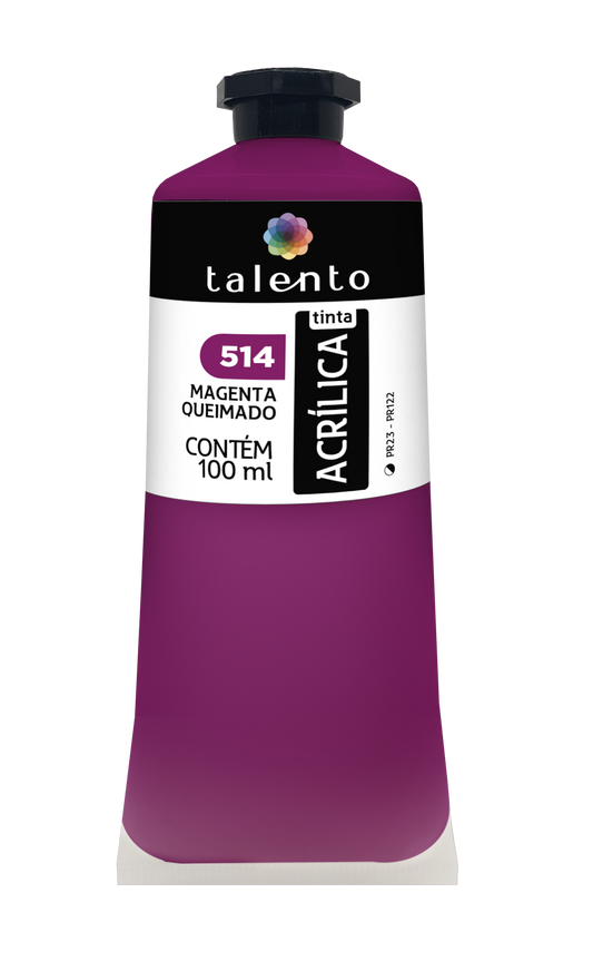 ACRILICA TALENTO 100ML 514 MAGENTA QUEIMADO