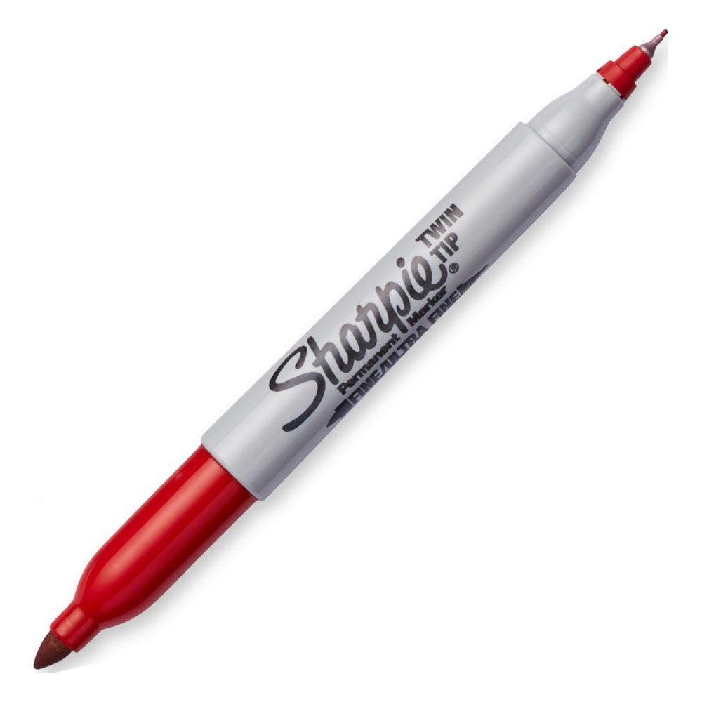 MARCADOR PERMANENTE SHARPIE TWIN TIP PONTA DUPLA VERMELHO