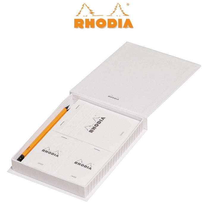 CAIXA RHODIA ESSENTIAL WHITE C/ 06 ITENS VARIADOS