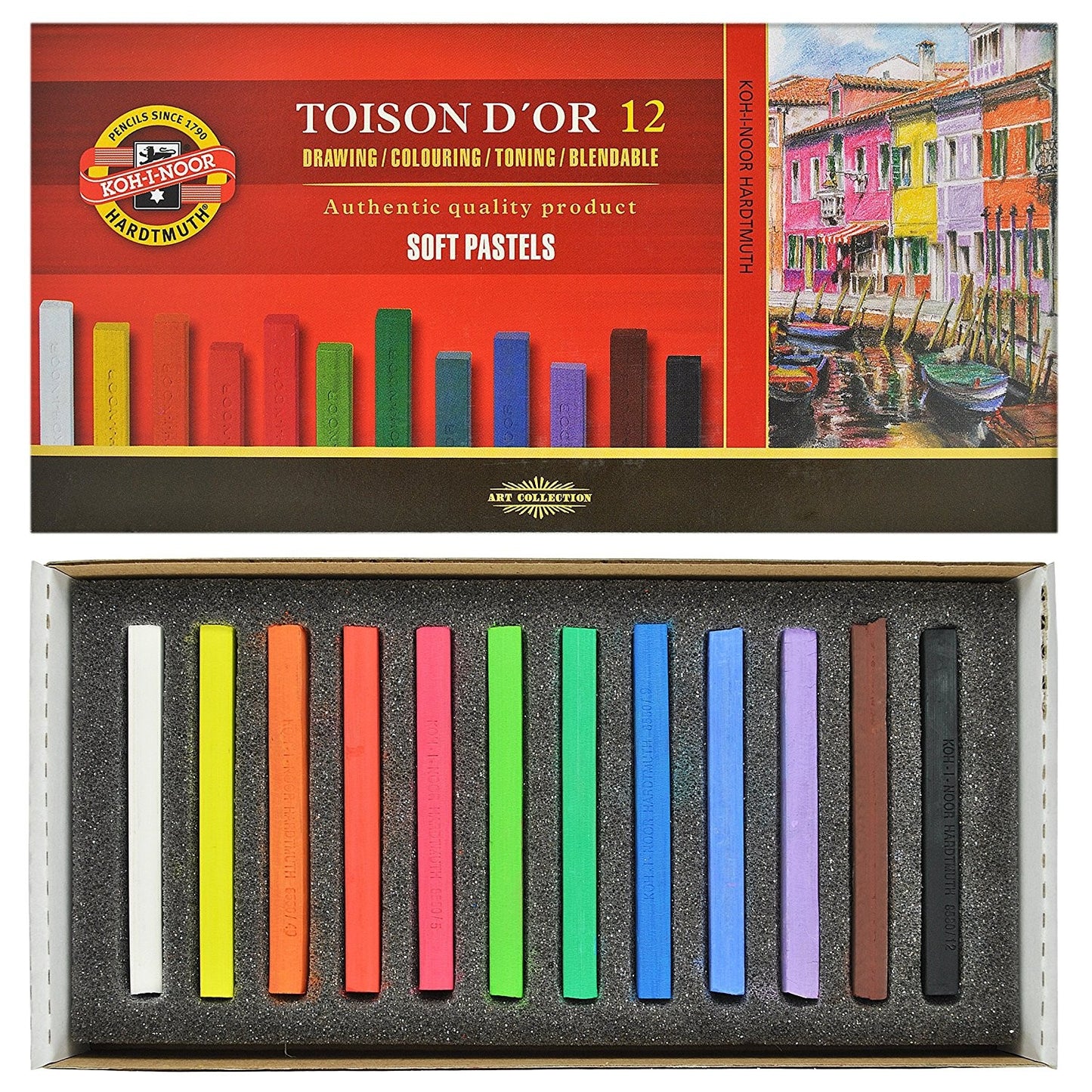 PASTEL SECO CARRE KOH-I-NOOR 12 CORES 8582