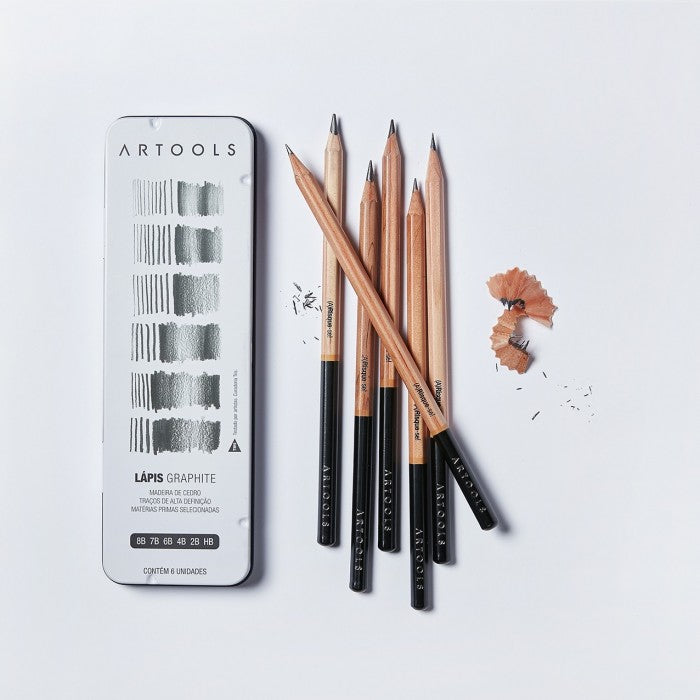 ESTOJO LAPIS GRADUADO ARTOOLS GRAPHITE C/ 06 GRADUAÇÕES