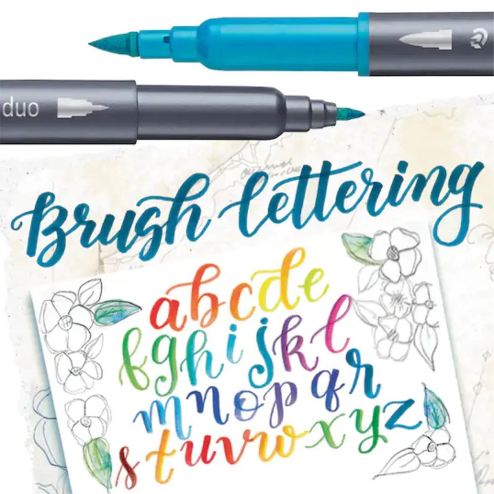 MARCADOR STAEDTLER BRUSH LETTERING 12 CORES PONTA DUPLA 3004