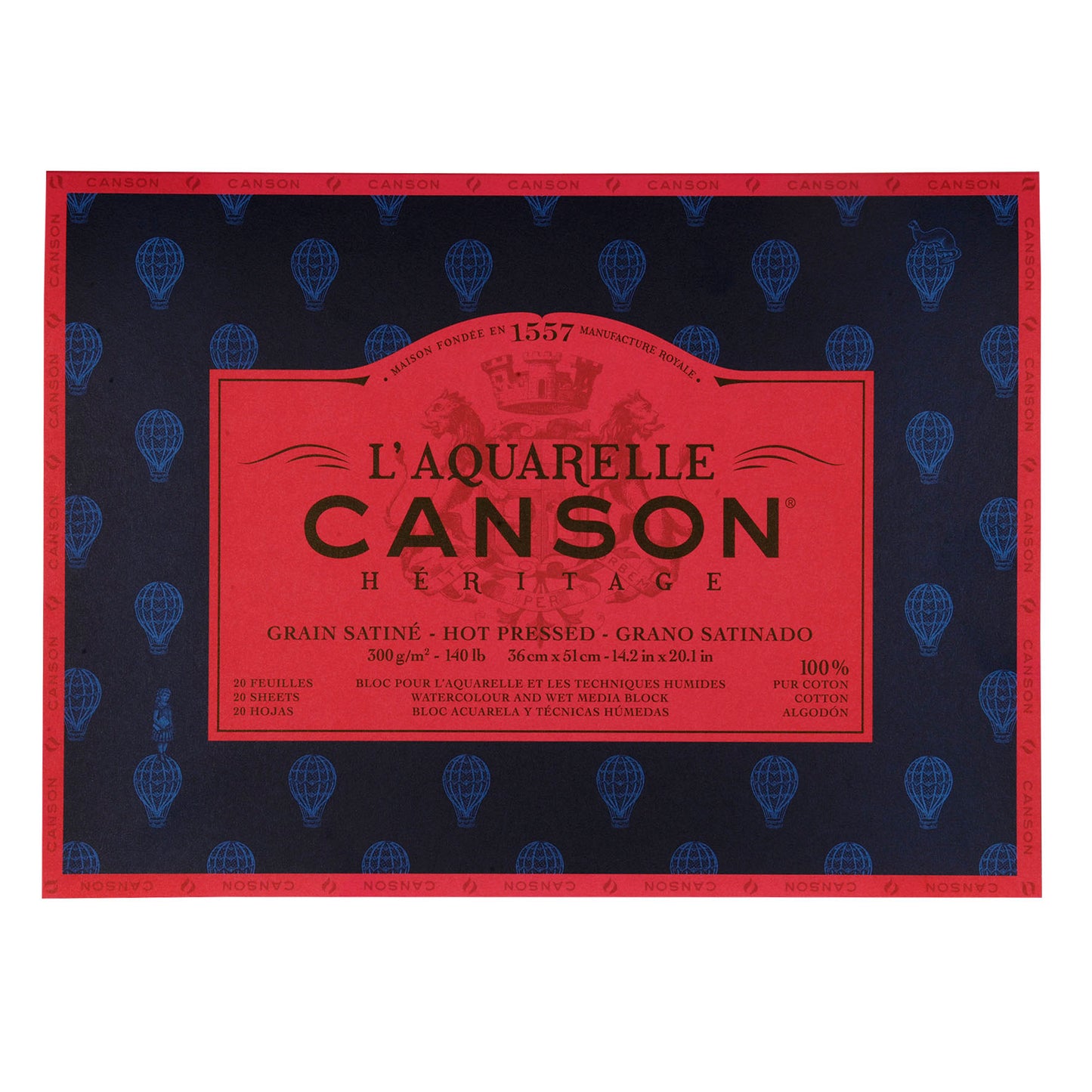 BLOCO CANSON HERITAGE SATINÉ 300g/m2 36x51 100%COT 20FLS