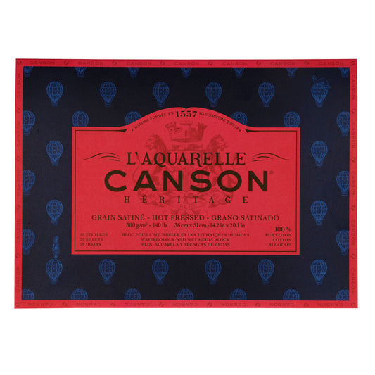 BLOCO CANSON HERITAGE SATINÉ 300g/m2 36x51 100%COT 20FLS