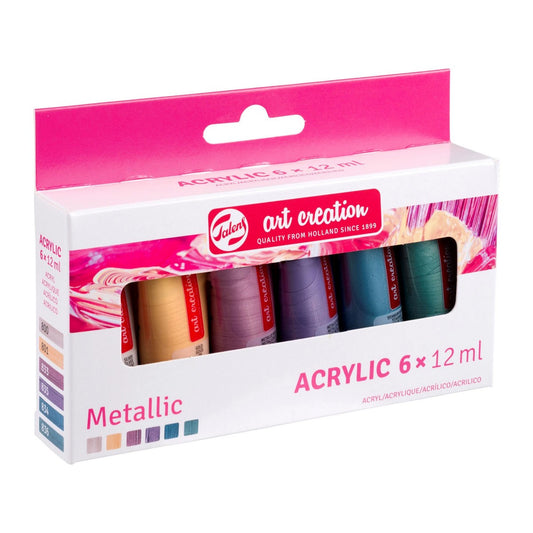 ESTOJO ACRILICA TALENS ART CREATION 06 CORES METALICAS 12ML