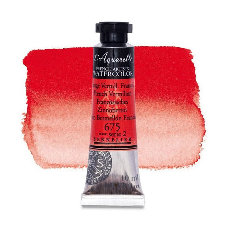AQUARELA SENNELIER L'AQUARELLE 675 FRENCH VERMILION 10ML S2