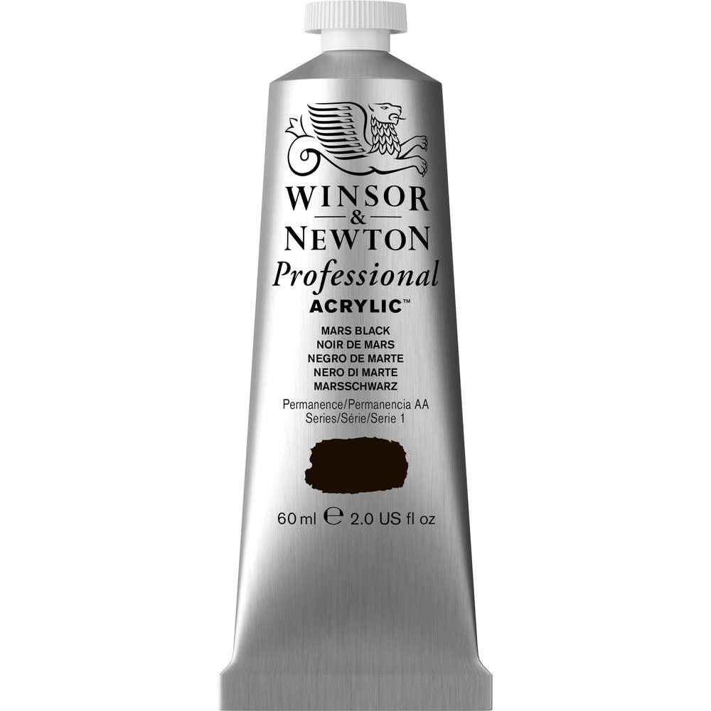 ACRILICA WINSOR NEWTON PROFISSIONAL 60ML 386 MARS BLACK S1
