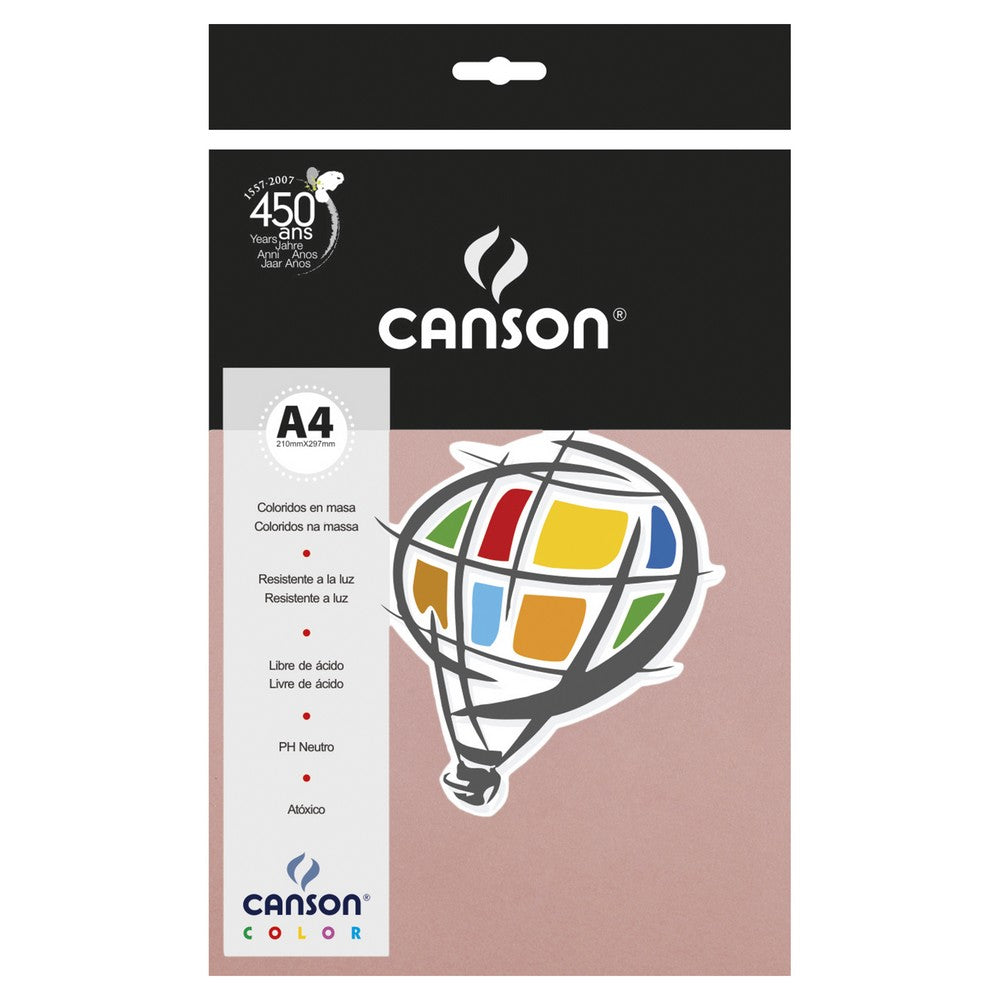 PAPEL CANSON COLOR 120G/M2 ROSA CLARO A4