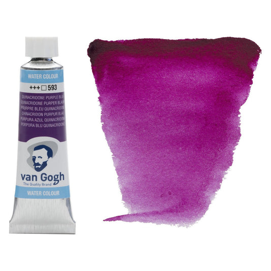 AQUARELA TALENS VAN GOGH 593 QUINACRIDONE PURPLE BLUE 10ML