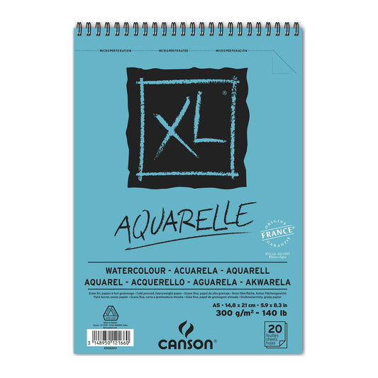 BLOCO CANSON XL AQUARELLE A5 300g/m2 20 FOLHAS