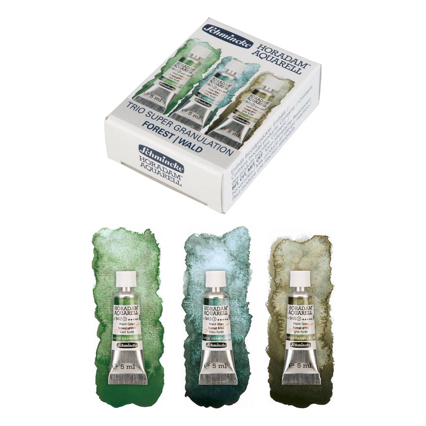ESTOJO AQUARELA SCHMINCKE HORADAM SUPER GRANUL 5ML FOREST C/ 03