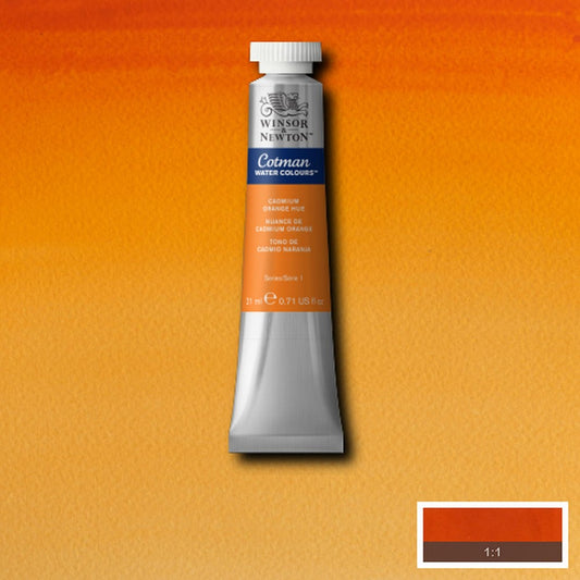 AQUARELA WINSOR NEWTON COTMAN 090 CADMIUM ORANGE 21ml