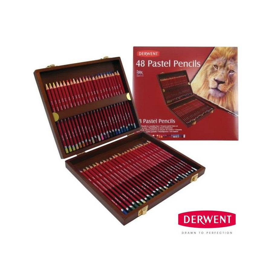 LAPIS PASTEL DERWENT 48 CORES MADEIRA