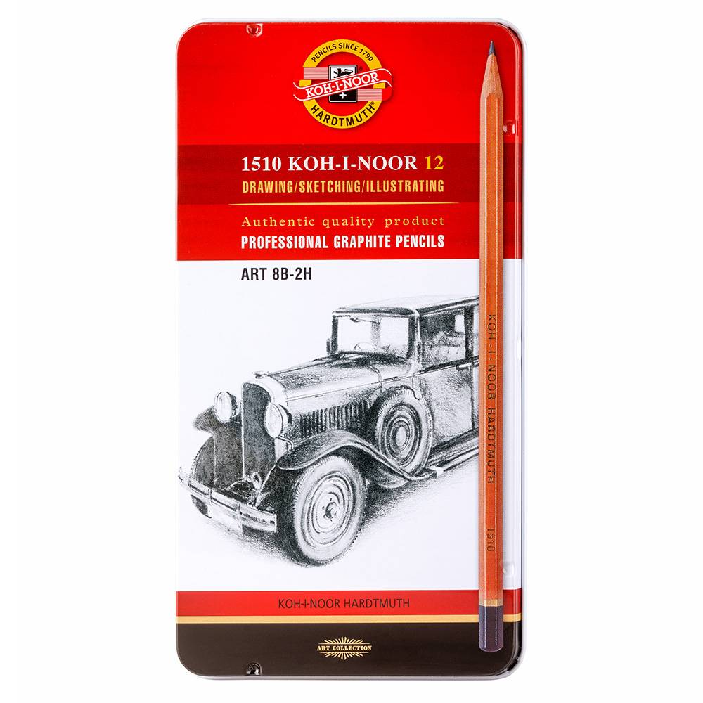 ESTOJO LAPIS GRADUADO KOH-I-NOOR 1512 C/ 12 GRADUAÇOES MAD. NATURAL