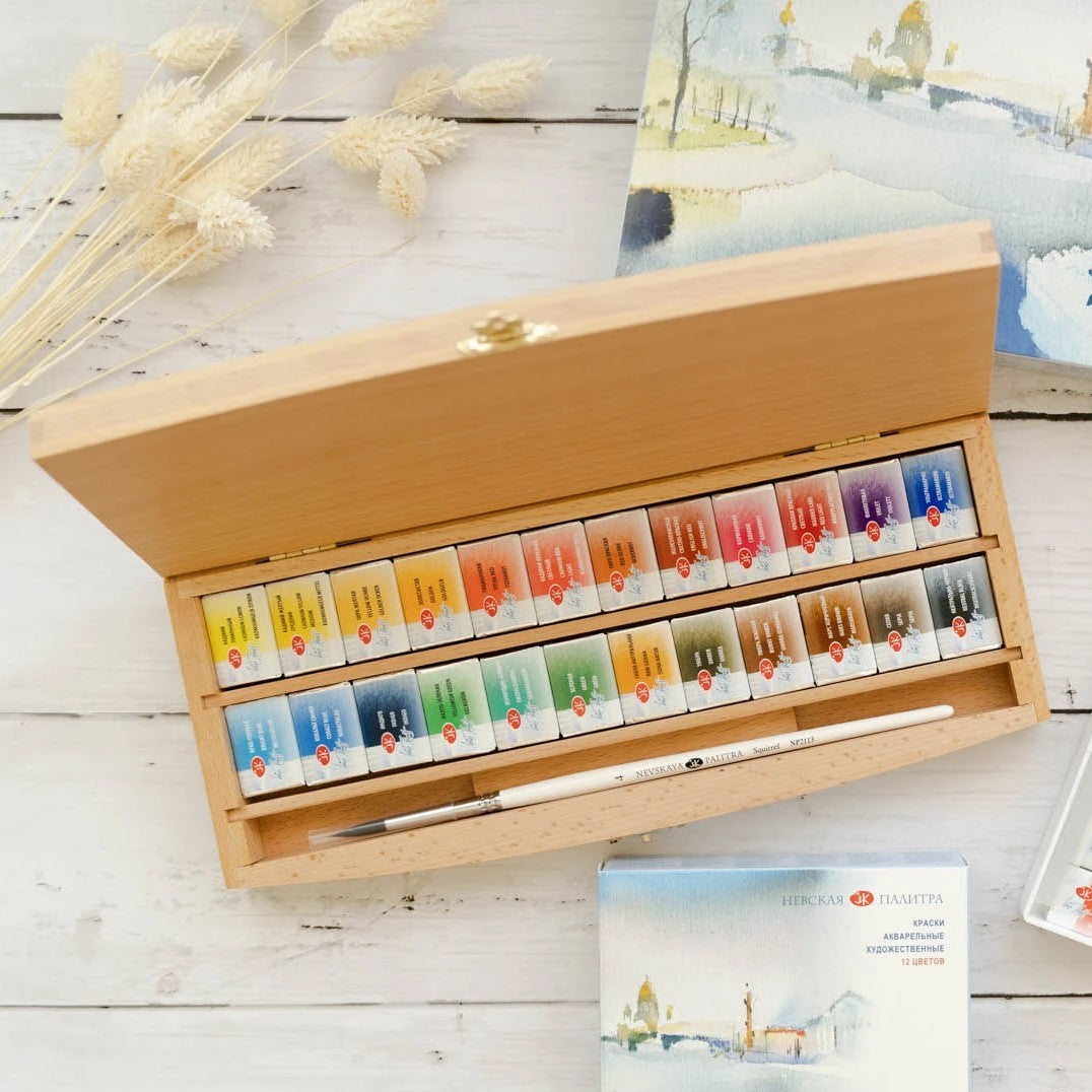 ESTOJO AQUARELA WHITE NIGHTS 24 PANS MADEIRA