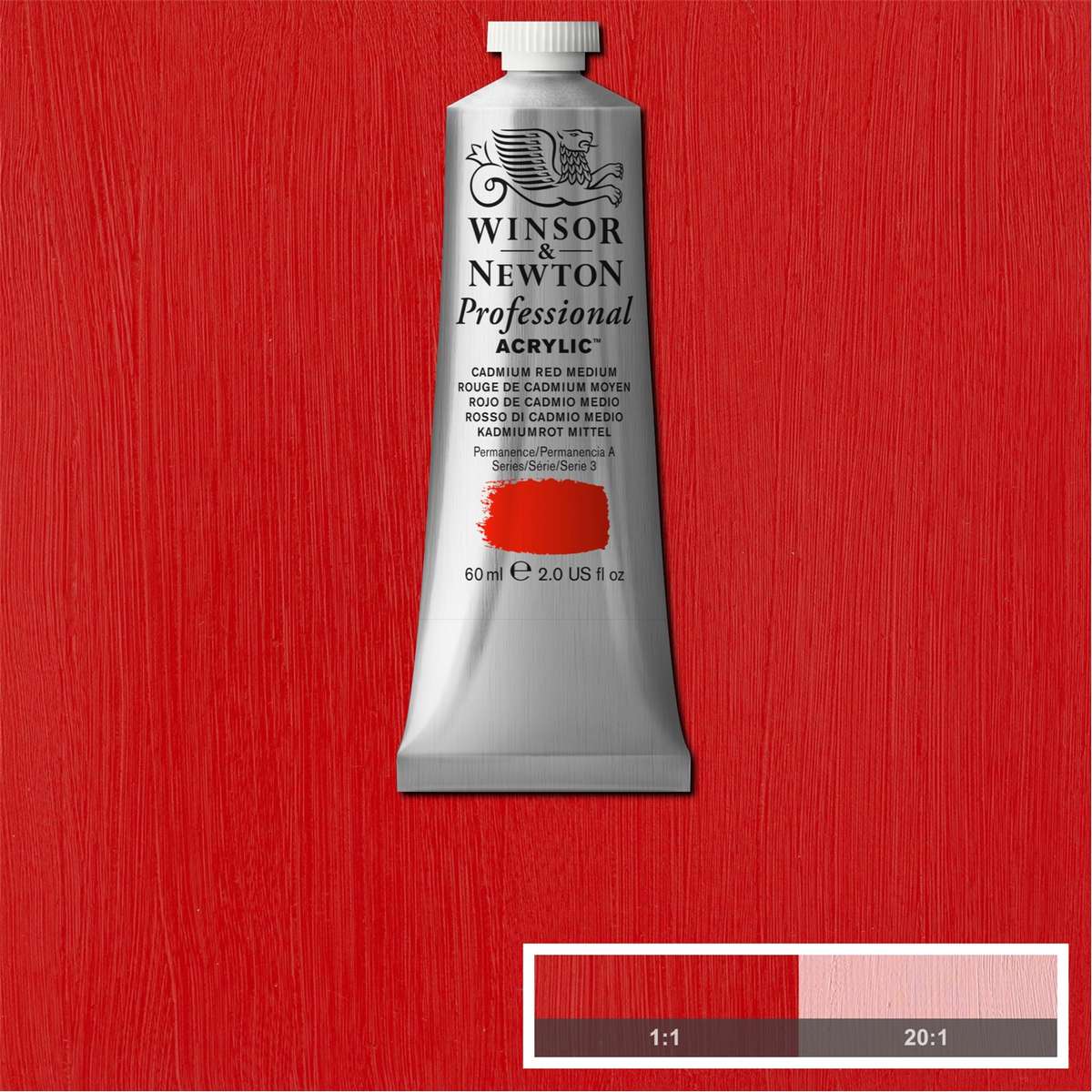 ACRILICA WINSOR NEWTON PROFISSIONAL 60ML 461 CADMIUM RED MEDIUM ROW S3