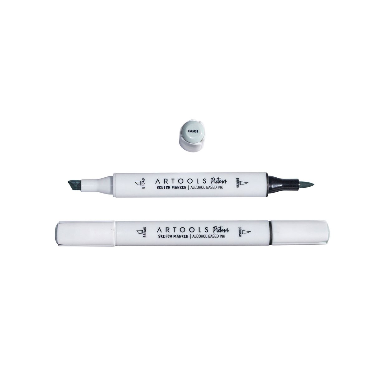 MARCADOR ARTOOLS PICTOM PONTA DUPLA GREEN GRAY 1 (GG01)