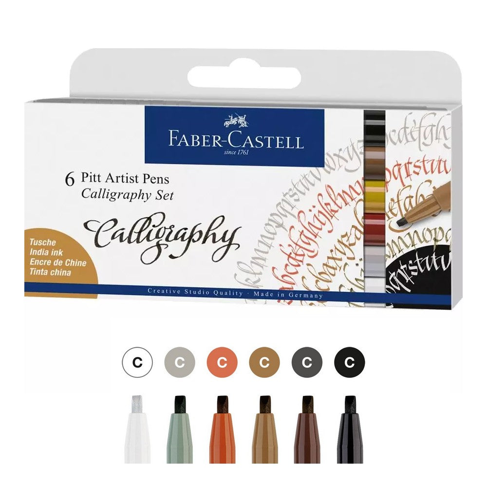 CANETA FABER CASTELL PITT 06 ARTIST PENS CALLIGRAPHY SET