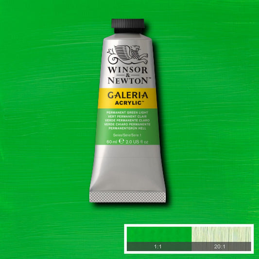 ACRILICA WINSOR NEWTON GALERIA 60ml 483 PERMANENT GREEN LIGHT 2120483
