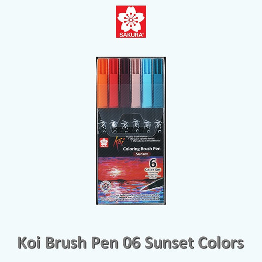 CANETA SAKURA KOI COLORING BRUSH C/ 06 SUNSET COLORS