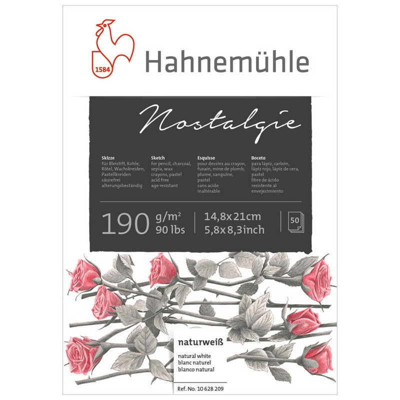 BLOCO HAHNEMUHLE NOSTALGIE A5 190g/m2 50 FOLHAS