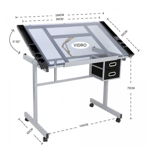 MESA DE DESENHO VIDRO DRAWING TABLE SINOART GLASS