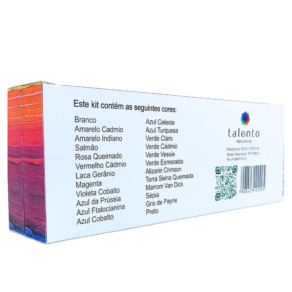ESTOJO ACRILICA TALENTO 20ML 24 CORES