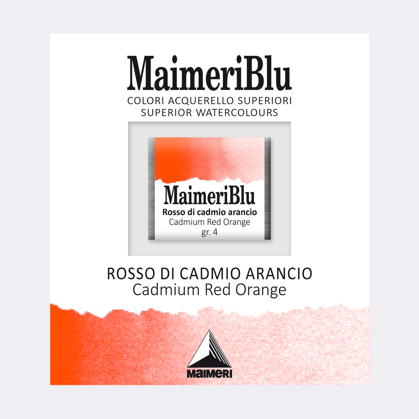 AQUARELA MAIMERIBLU ARTISTS HALF PAN 224 CADMIUM RED ORANGE