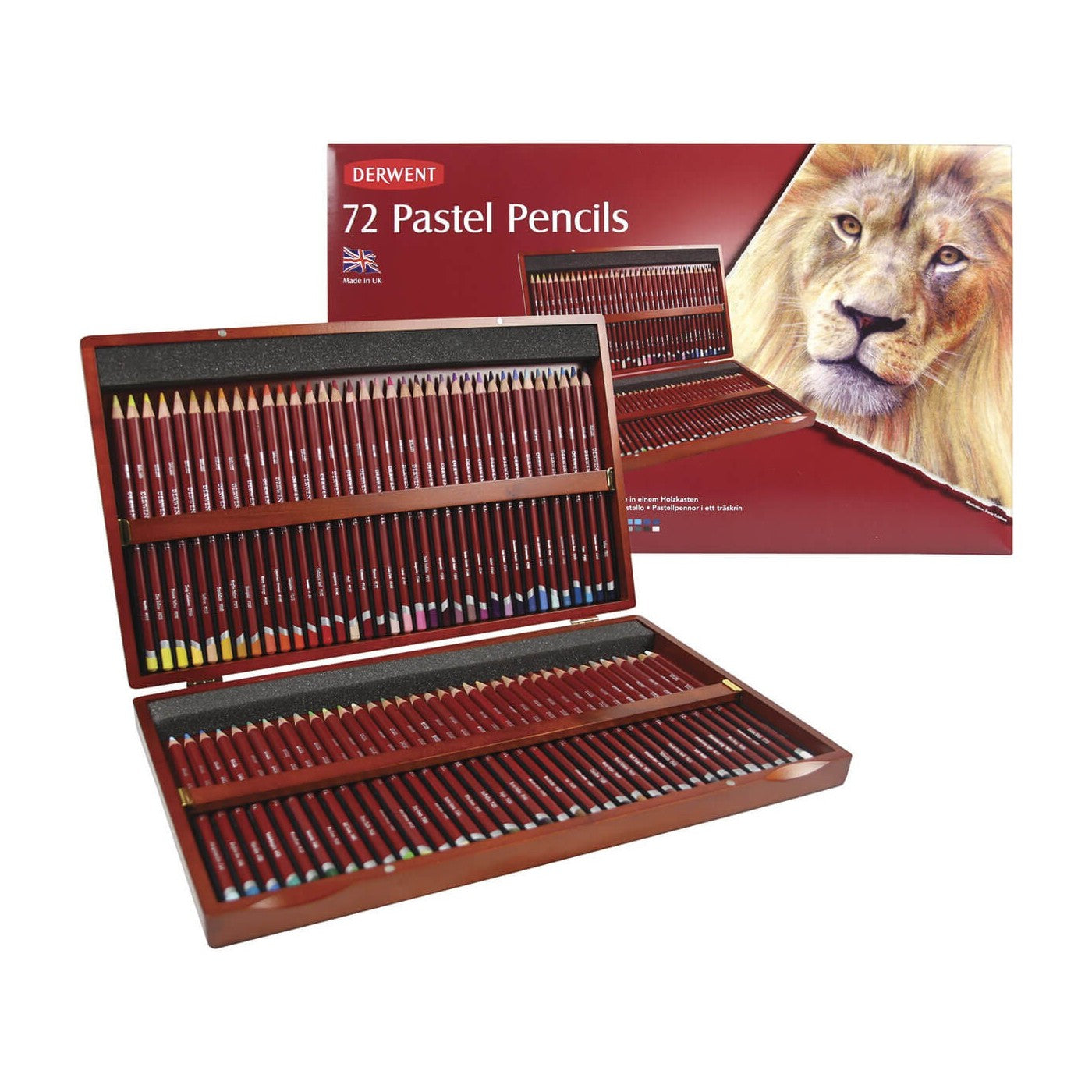 LAPIS PASTEL DERWENT 72 CORES MADEIRA