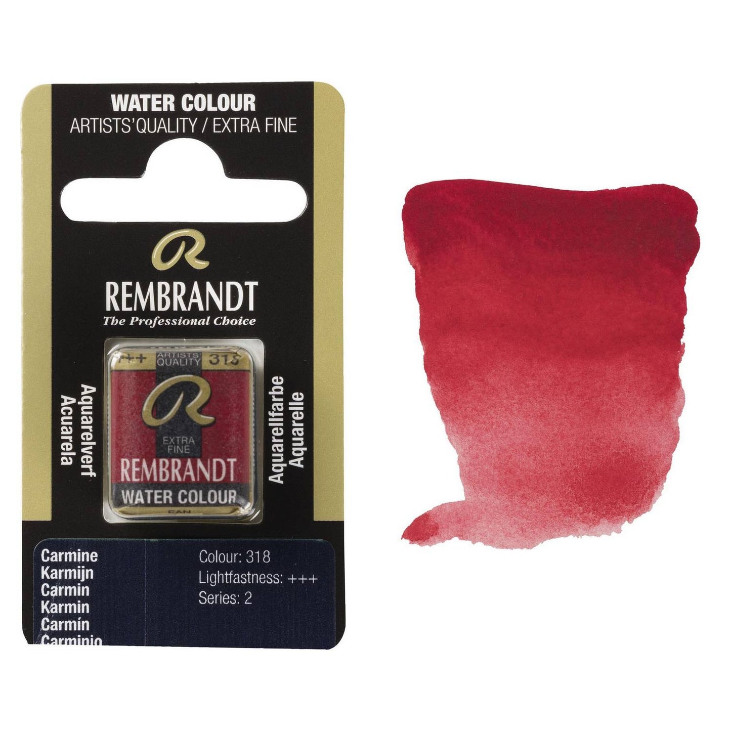 AQUARELA TALENS REMBRANDT HALF PAN 318 CARMINE S2