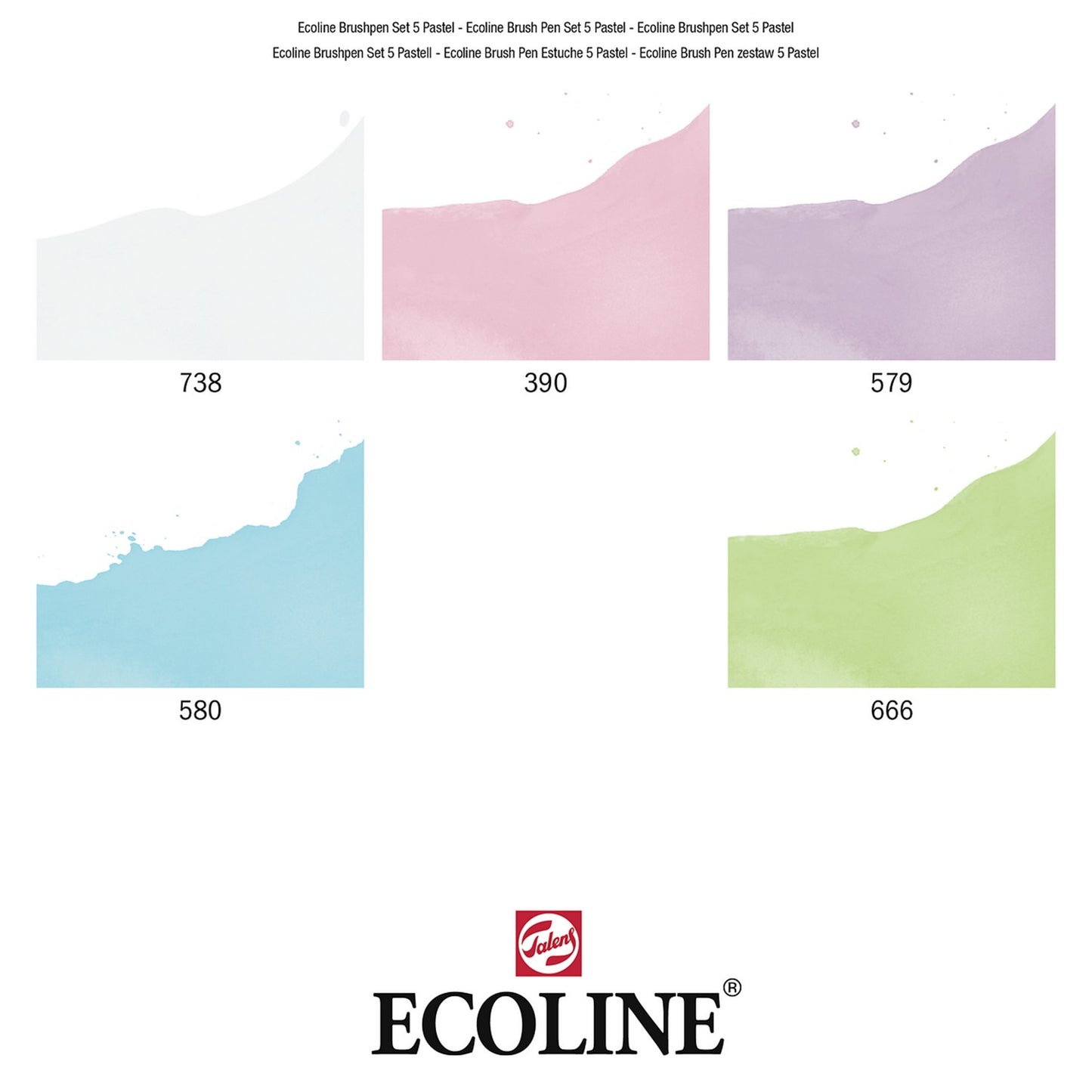 ESTOJO ECOLINE BRUSH PEN C/ 05 PASTEL COLORS TALENS