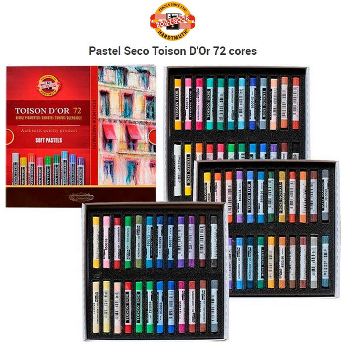 PASTEL SECO SOFT TOISON DOR 72 CORES KOH-I-NOOR 8517