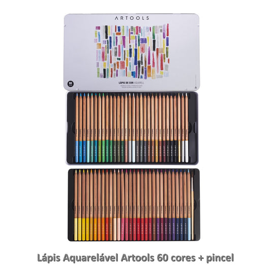 ESTOJO LAPIS AQUARELAVEL ARTOOLS AQUARELL 060 CORES + PINCEL