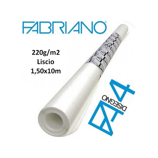 PAPEL FABRIANO 4 220g/m2  ROLO 1,50x10m DISEGNO LISCIO 4L