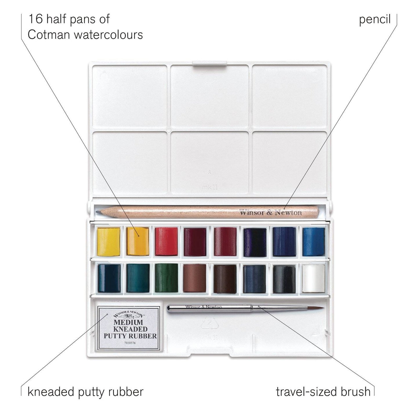 ESTOJO AQUARELA COTMAN 16 HALF PAN 060 SKETCHERS W & N