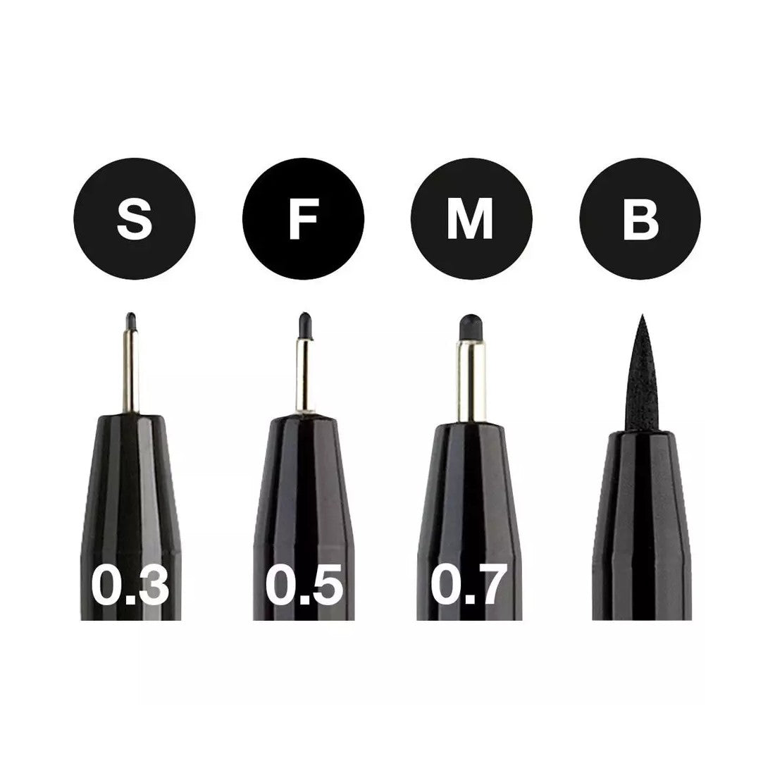 CANETA FABER CASTELL PITT 04 ARTIST PENS BLACK (S, F,M,B)