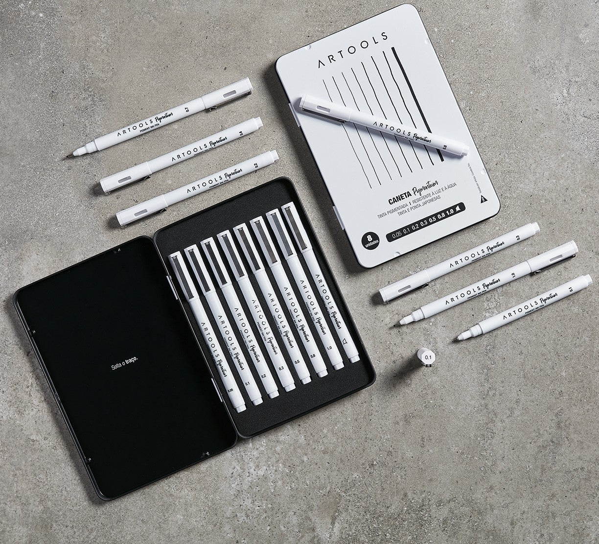 CANETA ARTOOLS PIGMENTUM ESTOJO C/ 08 UNIDADES