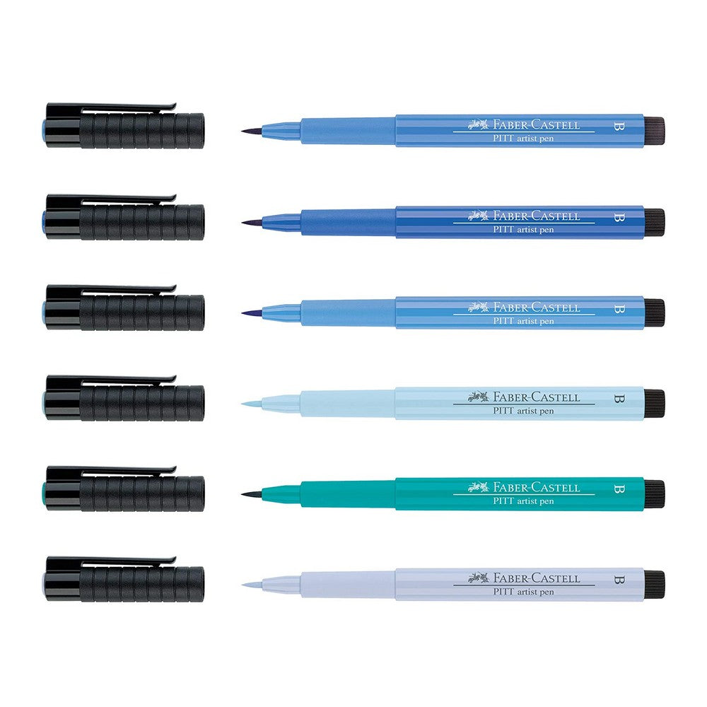 CANETA FABER CASTELL PITT 06 BRUSH SHADES OF BLUE 167164