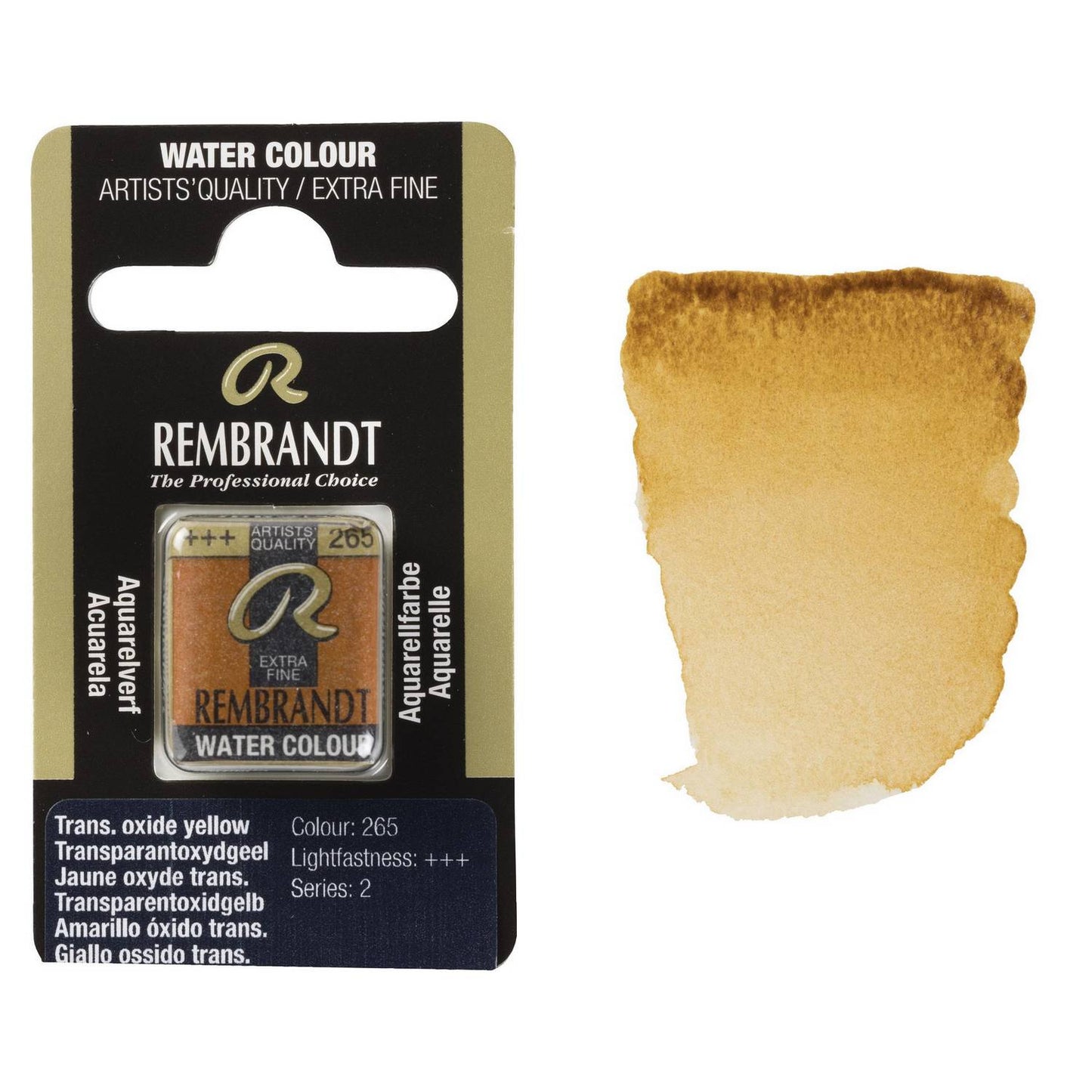 AQUARELA TALENS REMBRANDT HALF PAN 265 TRANSPARENT OXIDE YELLOW S2