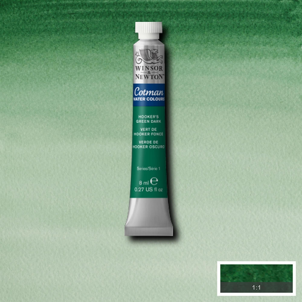 AQUARELA WINSOR NEWTON COTMAN 312 HOOKER'S GREEN DARK 08ml