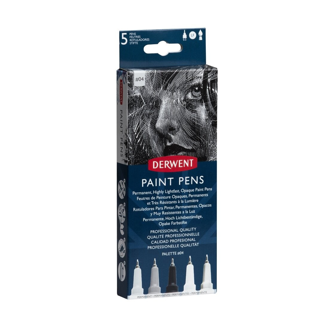 CANETA DERWENT PAINT PEN 0,5MM C/ 05 PALETTE 04