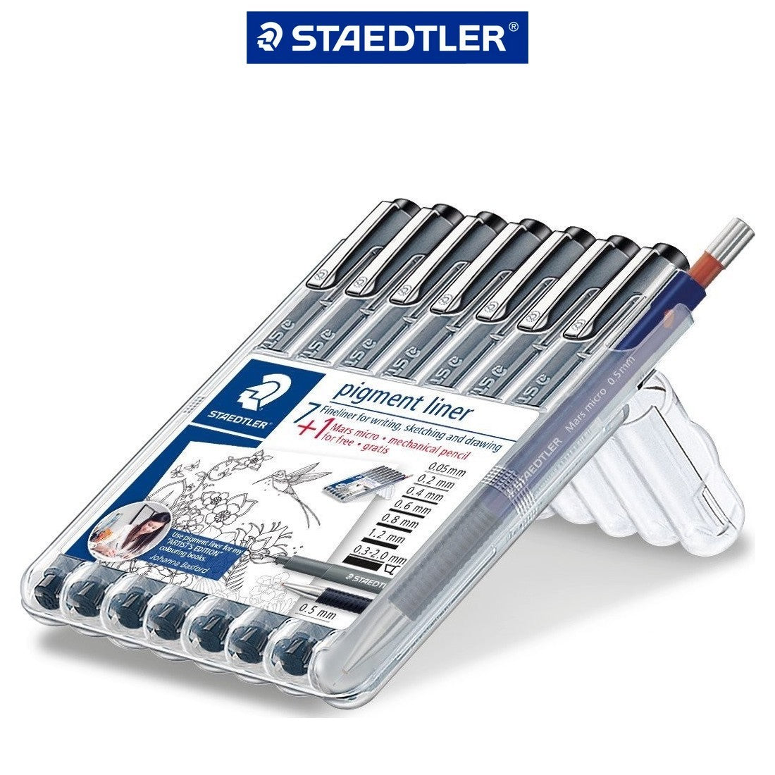 CANETA STAEDTLER PIGMENT LINER C/ 07 + LAPISEIRA 0,5MM 308SB