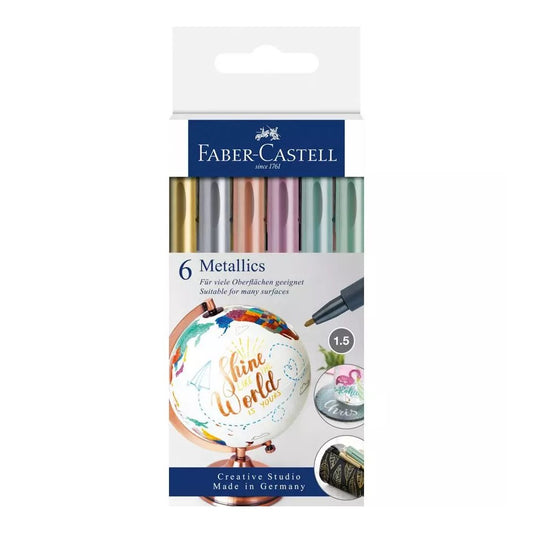 ESTOJO CANETA FABER CASTELL METALICA ESTOJO C/ 06 CORES