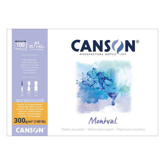 BLOCO CANSON MONTVAL A3 300g/m2 JUMBO 100FLS MAXI PACK