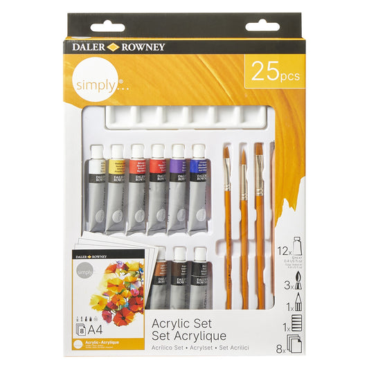ESTOJO  ACRILICA DALER ROWNEY SIMPLY 25 PCS