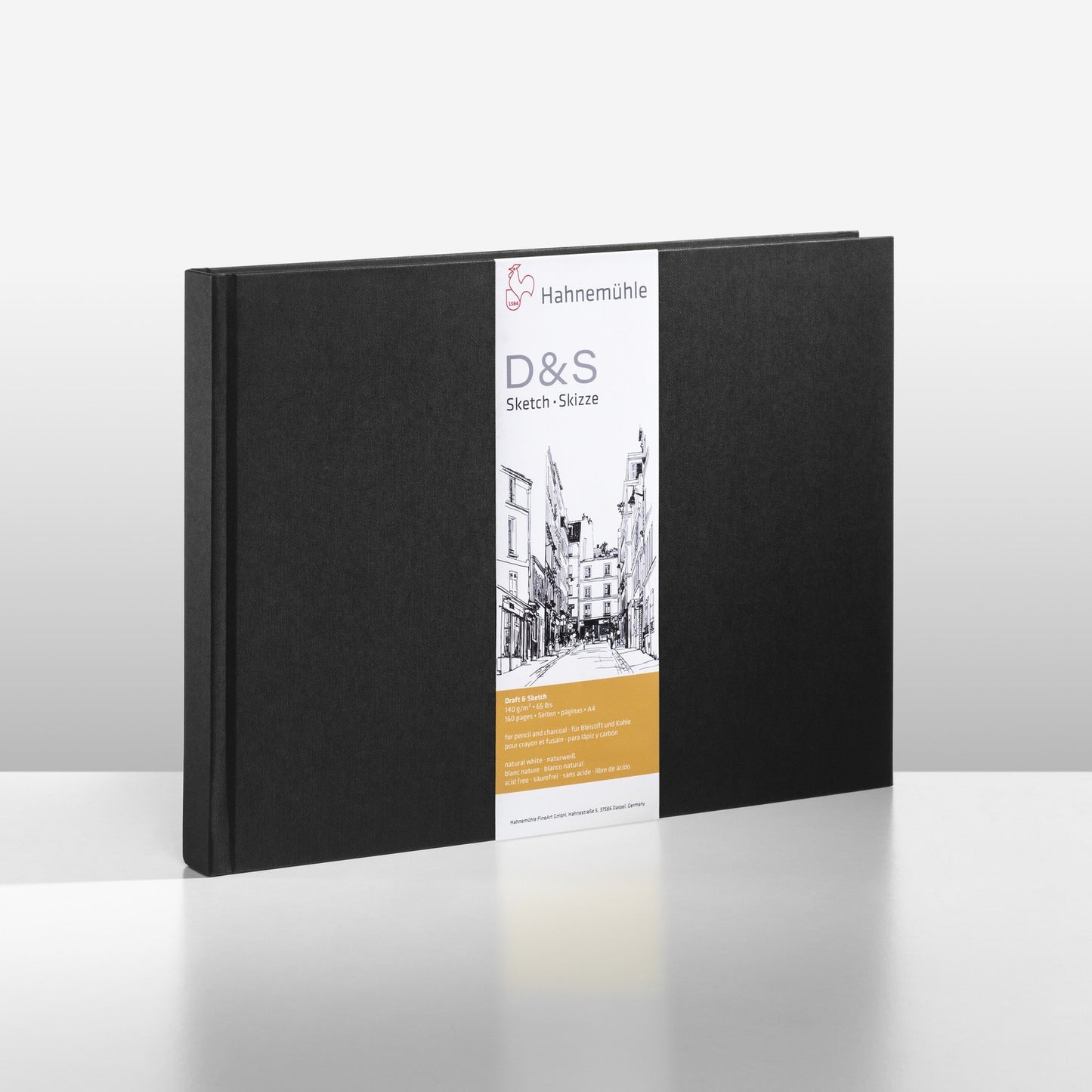 SKETCH BOOK HAHNEMUHLE D&S A6 140g/m2 PRETO LAND 64 FOLHAS