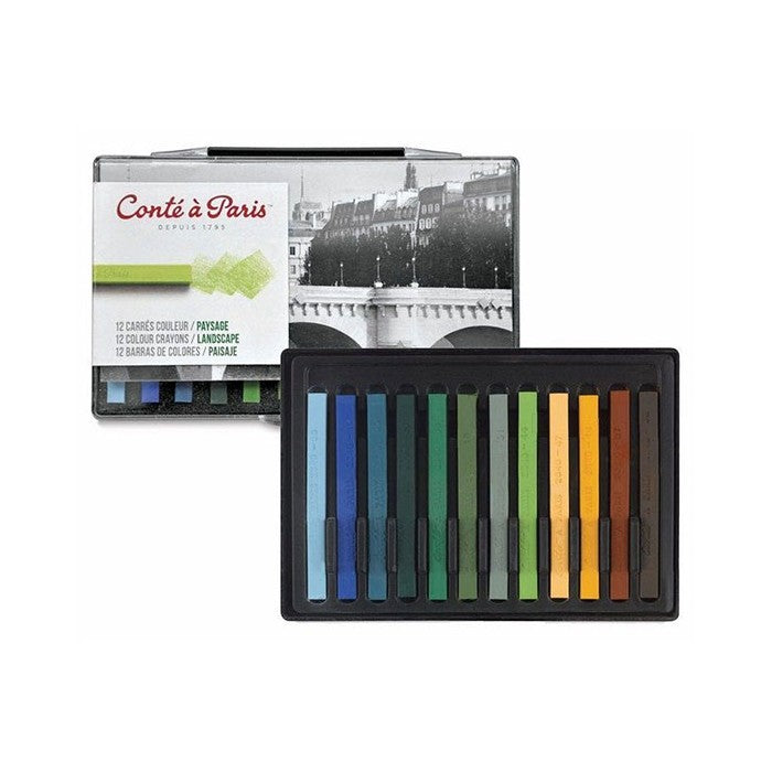 ESTOJO PASTEL SECO CARRE CONTE 12 CORES LANDSCAPE 50130